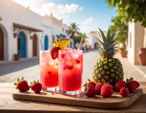 Mocktail frambois, fraise et ananas